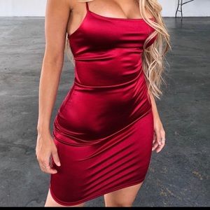 Silky red dress